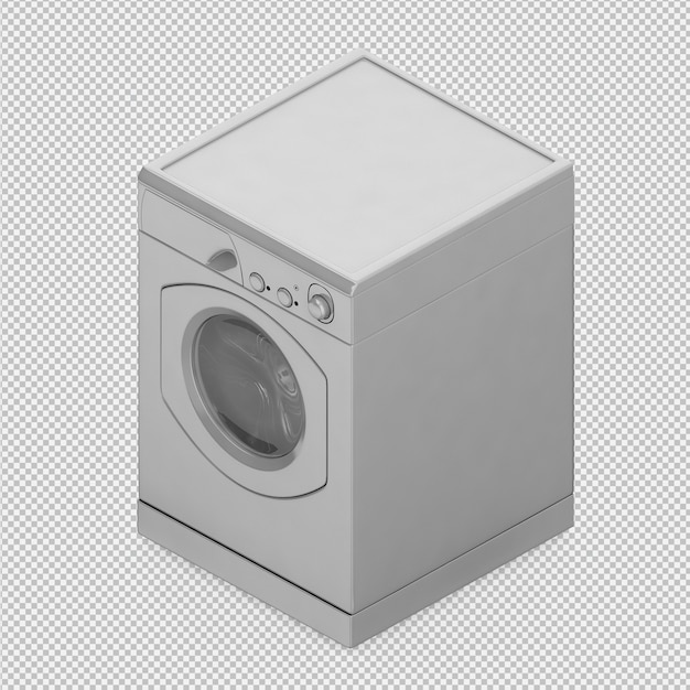 Máquina de lavar roupa isométrica 3D render