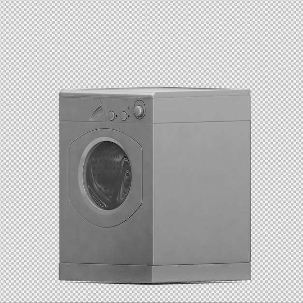 PSD máquina de lavar roupa isométrica 3d render