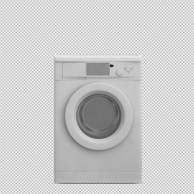 Máquina de lavar roupa isométrica 3D render