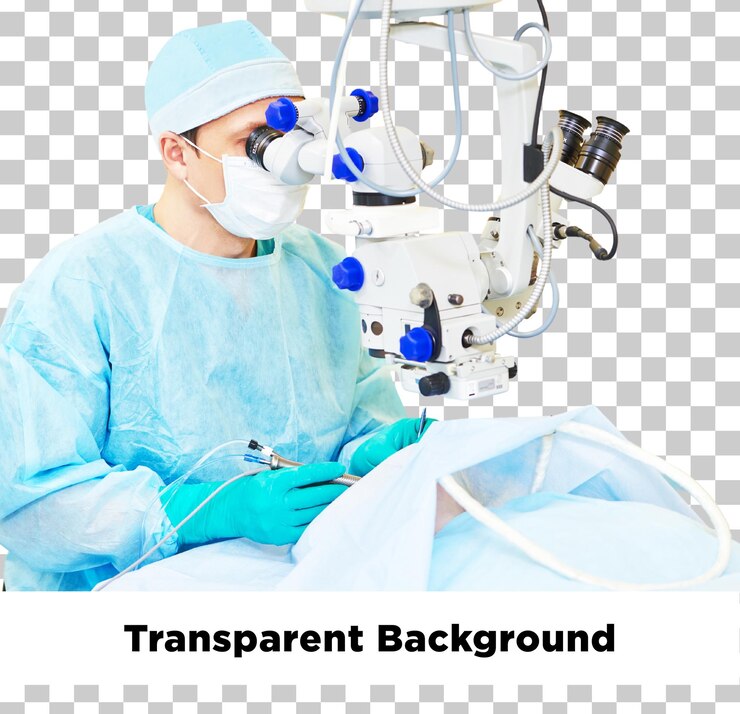 PSD máquina de tratamento ocular fundo transparente