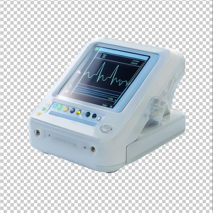 PSD máquina de ecg aislada en un fondo transparente