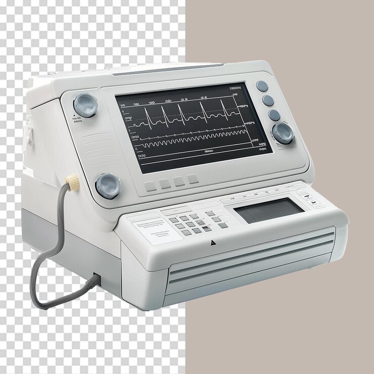 PSD máquina de ecg png aislado en fondo transparente