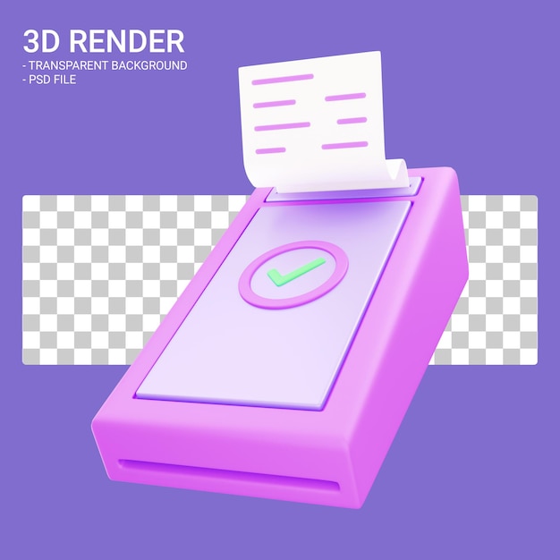 PSD máquina edc com rolo de papel em estilo 3d