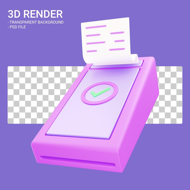 Máquina EDC con rollo de papel en estilo 3d