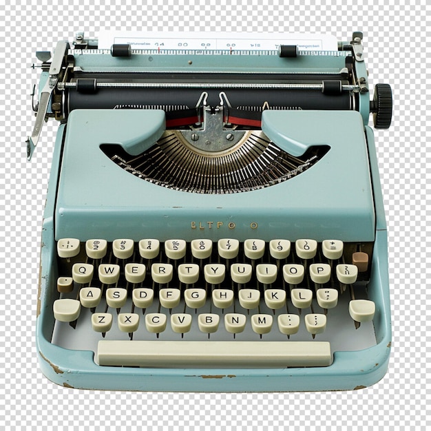 Máquina de escribir aislada sobre un fondo transparente