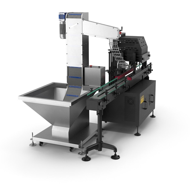 Máquina industrial de enchimento e embalagem de garrafas
