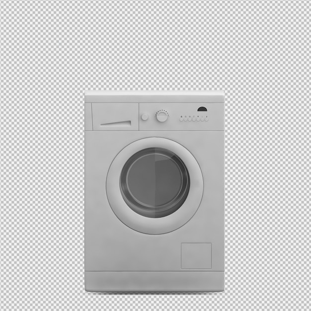 Máquina de lavandería isométrica render 3D