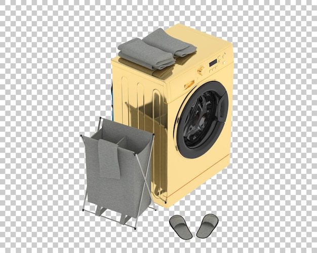 La máquina de lavar aislada en el fondo Ilustración de renderización 3D