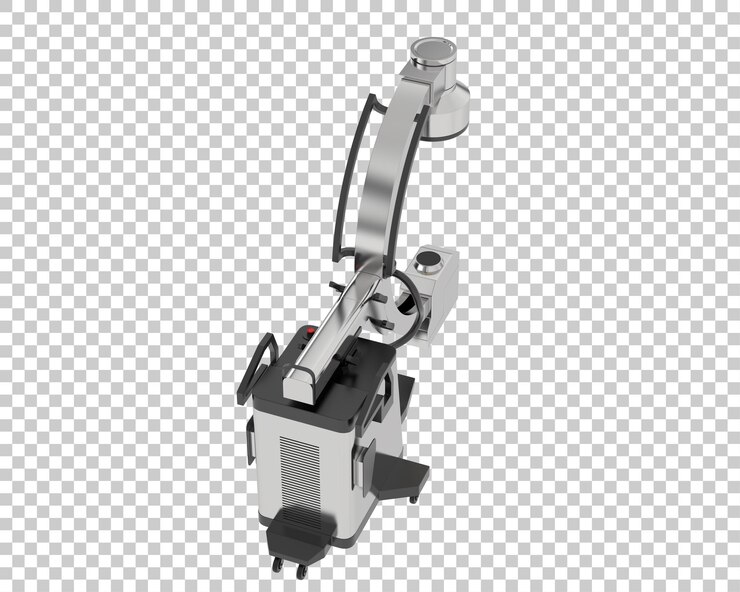 PSD máquina de rayos x en la ilustración de renderizado 3d de fondo transparente
