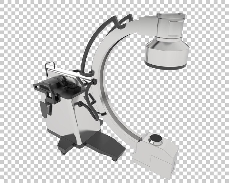 PSD máquina de rayos x en la ilustración de renderizado 3d de fondo transparente