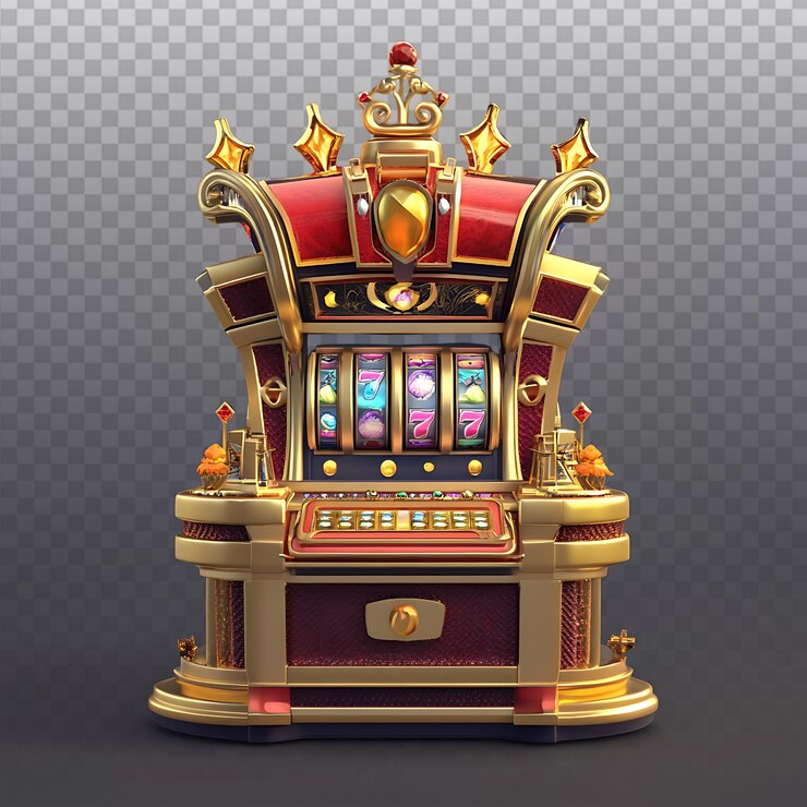 PSD la máquina tragamonedas dorada en el estilo vibrante de clash royale