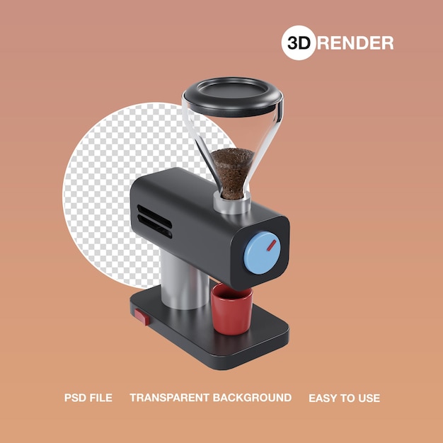 PSD máquina trituradora de café 3d