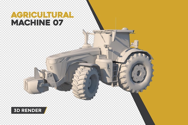 PSD maquinaria agrícola 3d renderizado de estructura metálica aislado