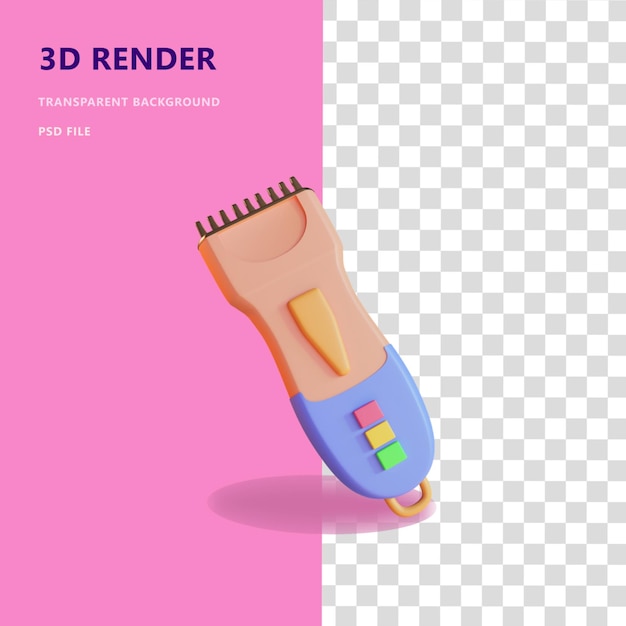 PSD maquinilla de afeitar de ilustración de icono 3d con fondo transparente