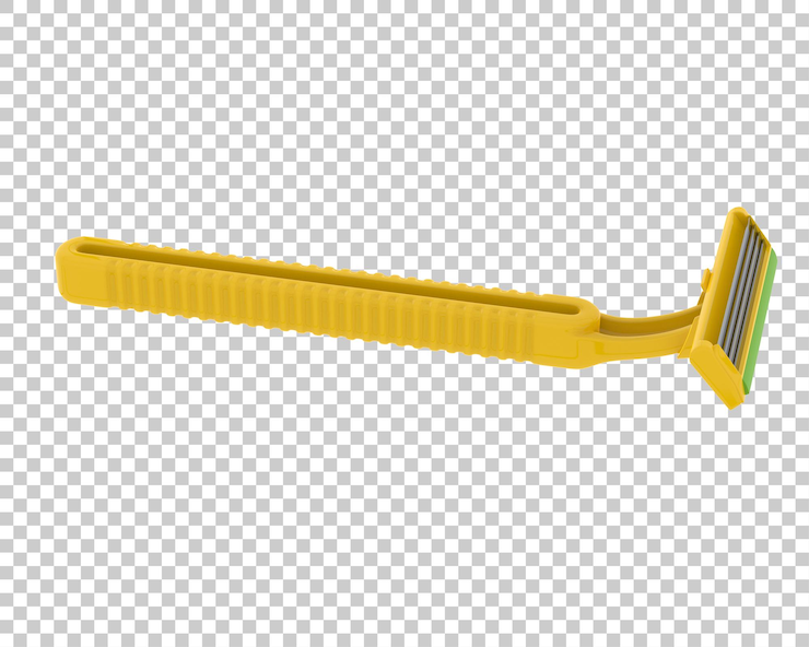PSD maquinilla de afeitar en la ilustración de renderizado 3d de fondo transparente