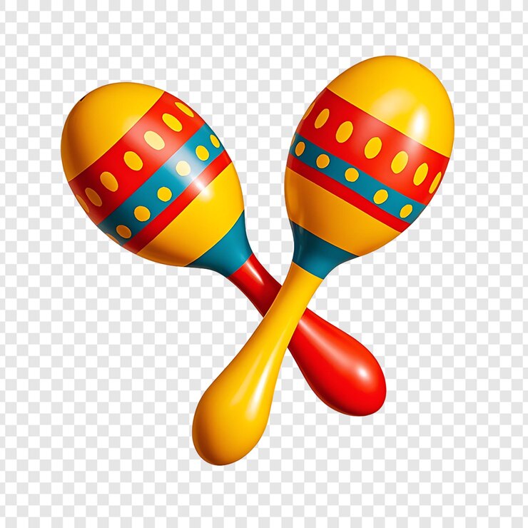 PSD maracas is isolated on a transparent background