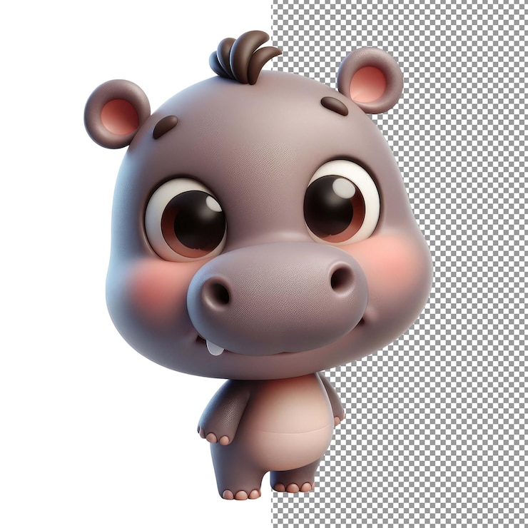 PSD maravillas caprichosas pngready aislamiento de un adorable animal en 3d