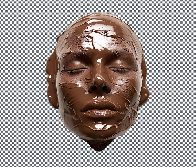 PSD maravillosa máscara facial de chocolate aislada sobre un fondo transparente