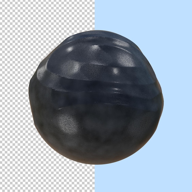 Marble sphere. Round black stone, 3d render.