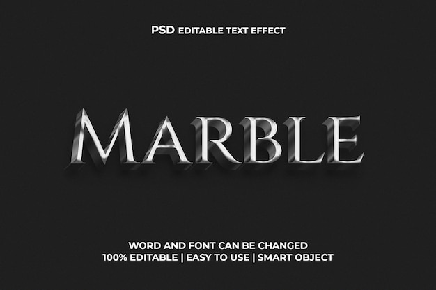 Marble Text Effect - Editable PSD