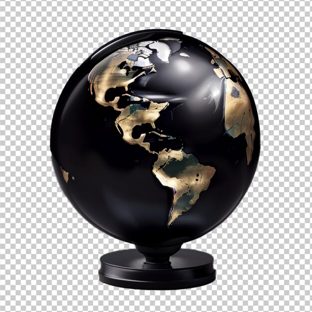 PSD marbre noir 3d en forme de globe