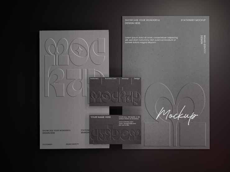Marca de color gris basalto con efecto de logotipo