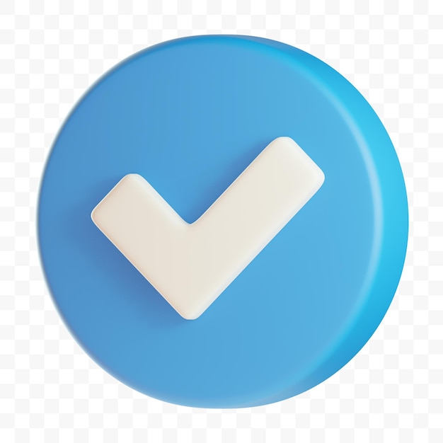 Marca de comprobación azul de 3d