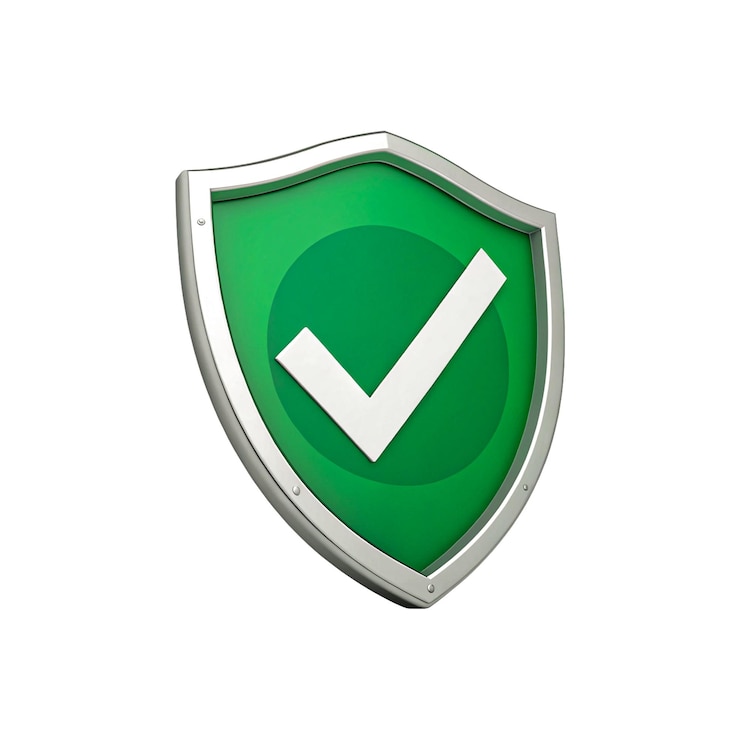 PSD marca de comprobación del escudo de seguridad 3d