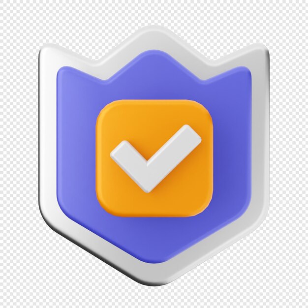 Marca de comprobación de la protección de seguridad del escudo 3D