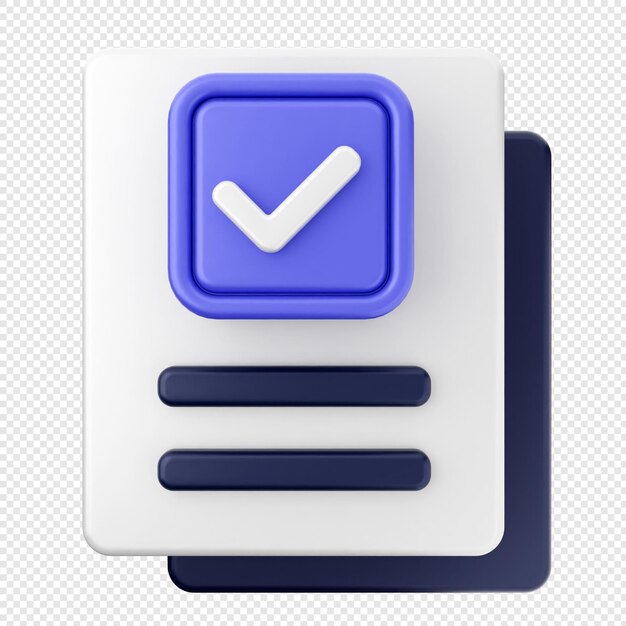 Marca de comprobación de verificación 3d archivo de aprobación