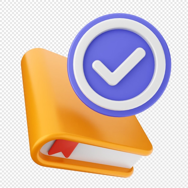 Marca de comprobación de verificación 3d libro de aprobación