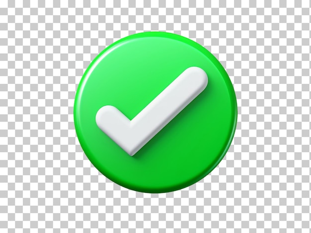 Marca de seleção verde isolada em fundo transparente png psd
