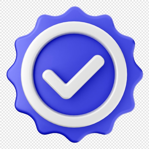 Marca de verificação 3d aprovar