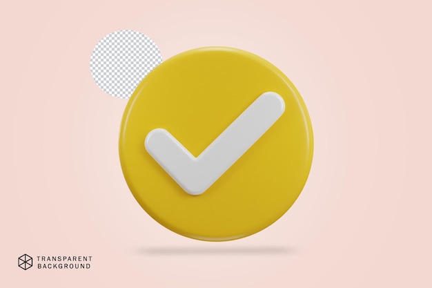 marca de verificação 3d ilustração em vetor ícone verificado