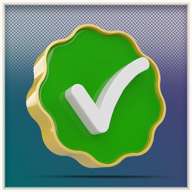 Marca de verificação do ícone 3D