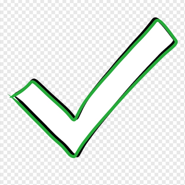 marca de verificação verde png elemento de fundo transparente pinceladas caneta verde