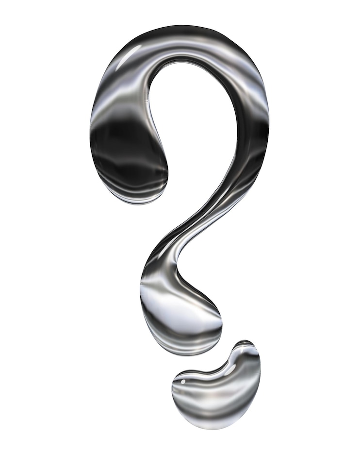 Marca di domanda Font Chrome liquido