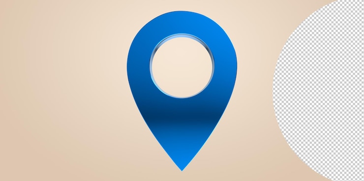 PSD marca de localizador de mapa y pin de ubicación o signo de icono de navegación en fondo transparente png