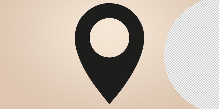 PSD marca de localizador de mapa y pin de ubicación o signo de icono de navegación en fondo transparente png