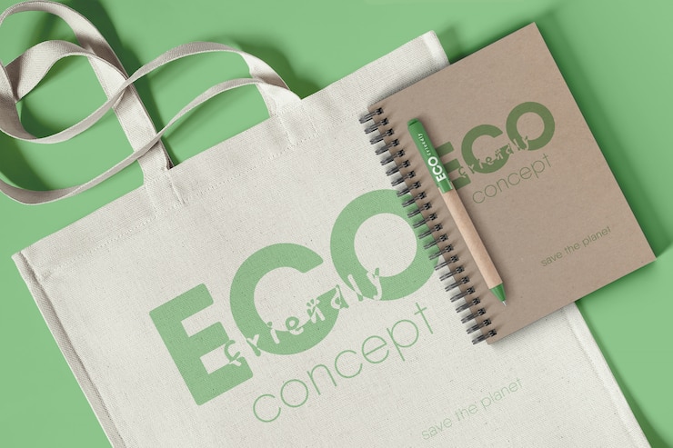 PSD marca maquete do conceito de eco