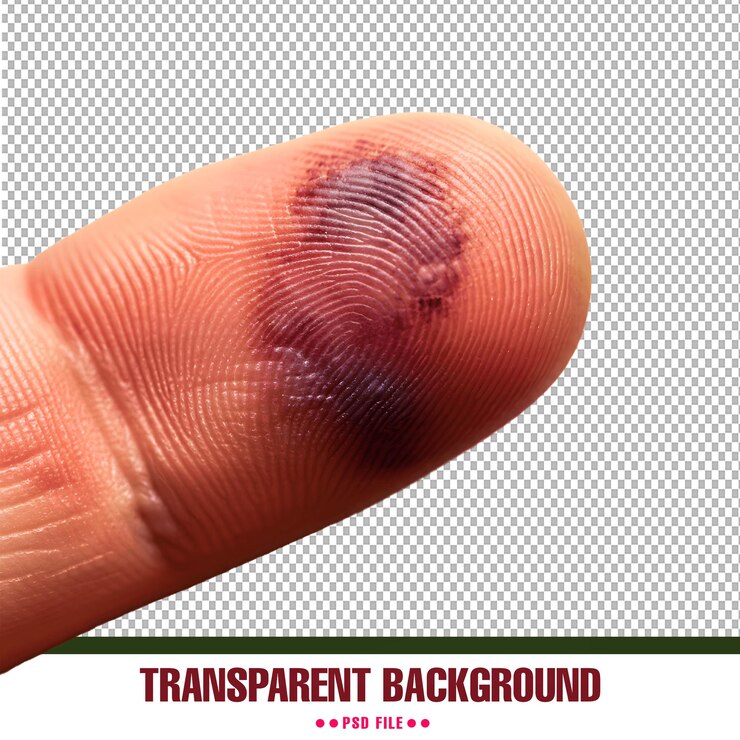 PSD con la marca de la tinta del dedo en el fondo transparente