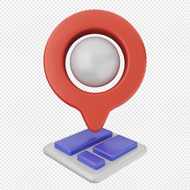 Marca de ubicación 3D pin mapa de GPS