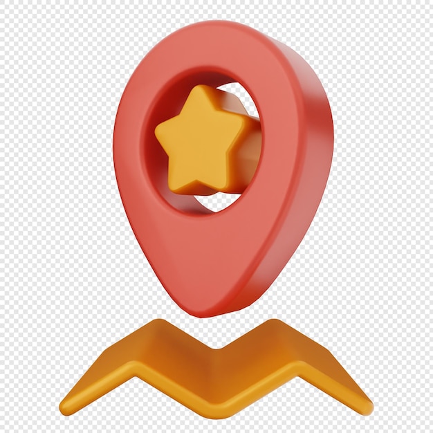 Marca de ubicación 3D pin mapa de GPS