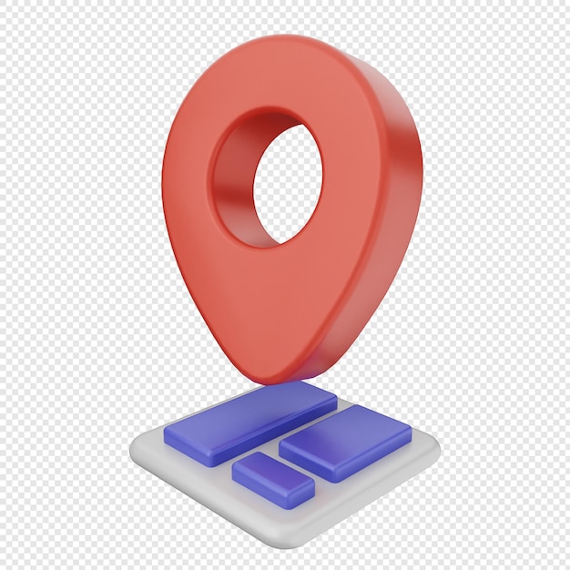 Marca de ubicación 3D pin mapa de GPS