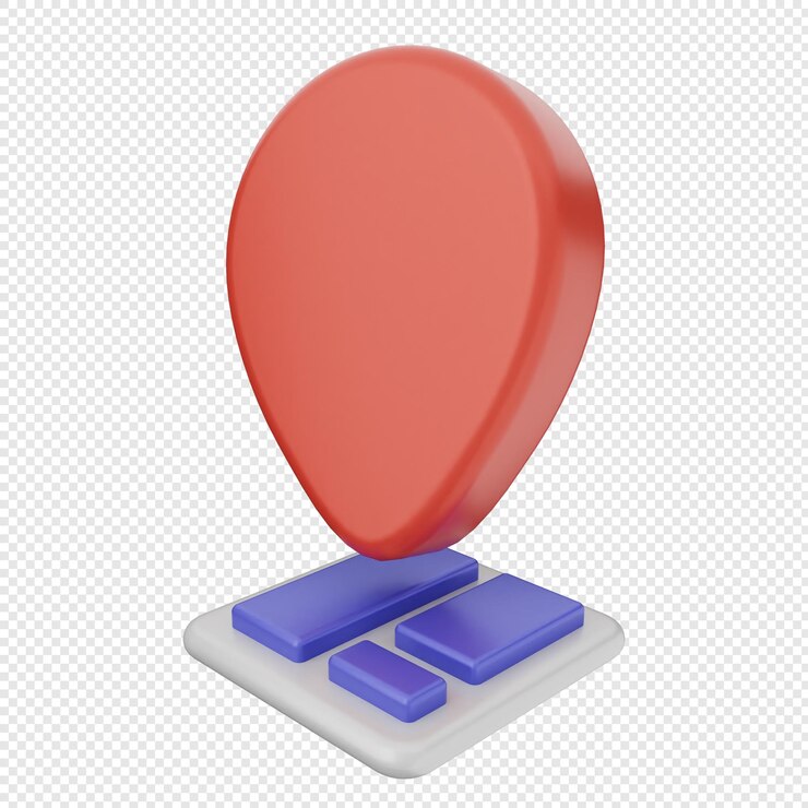 PSD marca de ubicación 3d pin mapa de gps