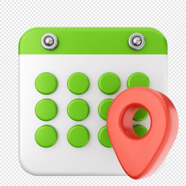Marca de ubicación de calendario en 3d