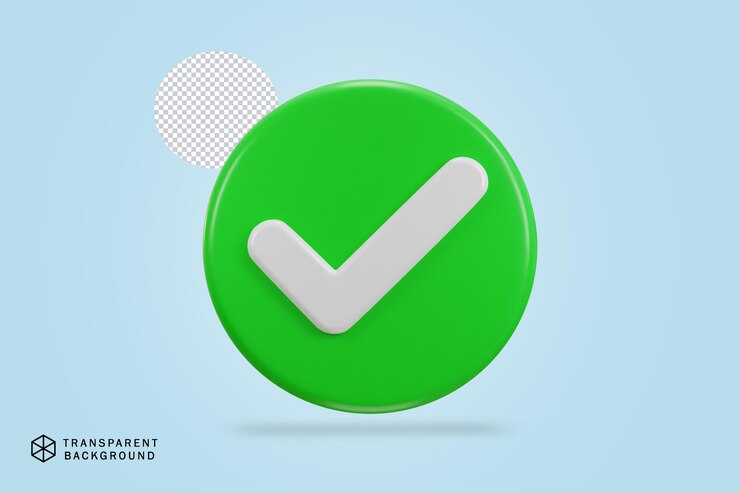 PSD marca de verificación 3d icono verificado ilustración vectorial