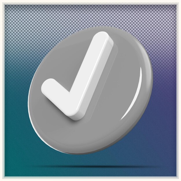Marca de verificación del icono 3D