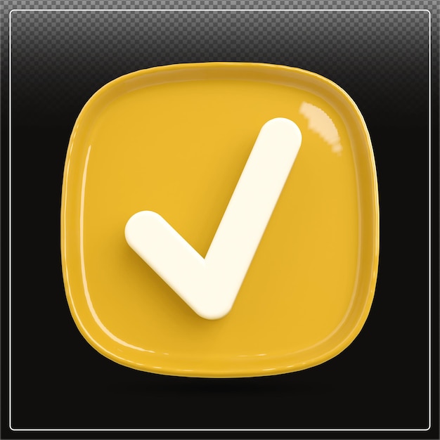 Marca de verificación del icono 3D