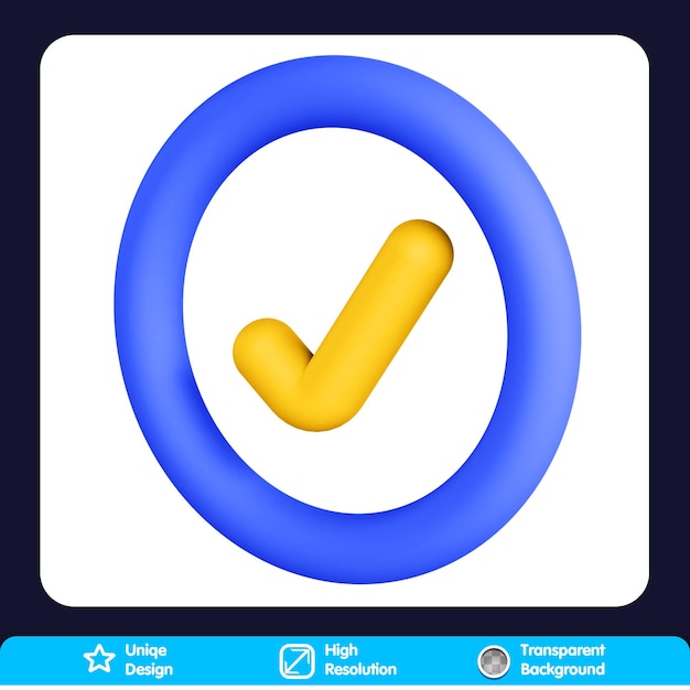 Marca de verificación de iconos generales 3D